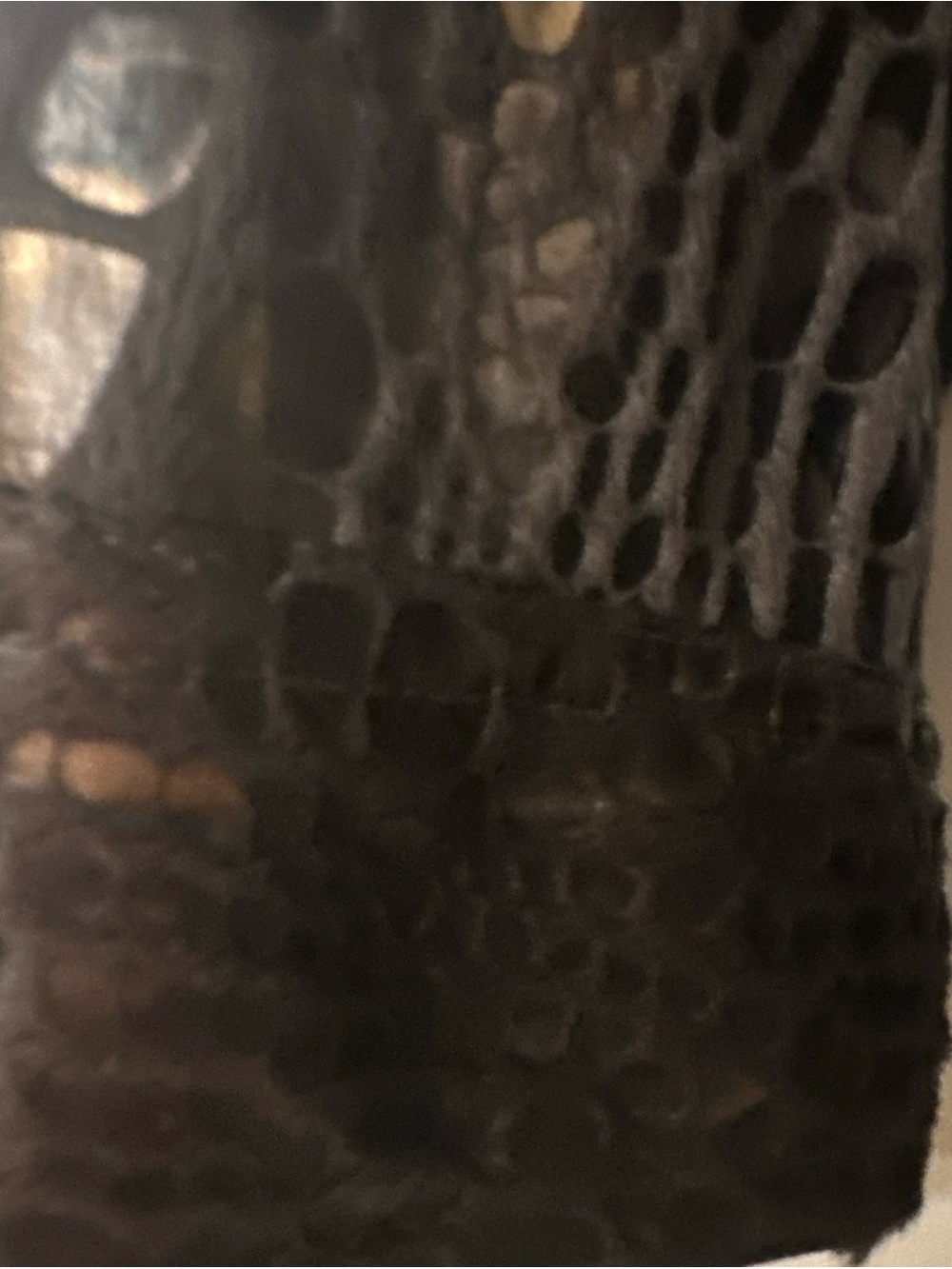 Ruby Rd. Croc-Embossed Metallic Brown Leather Jacket - Picture 4 of 13